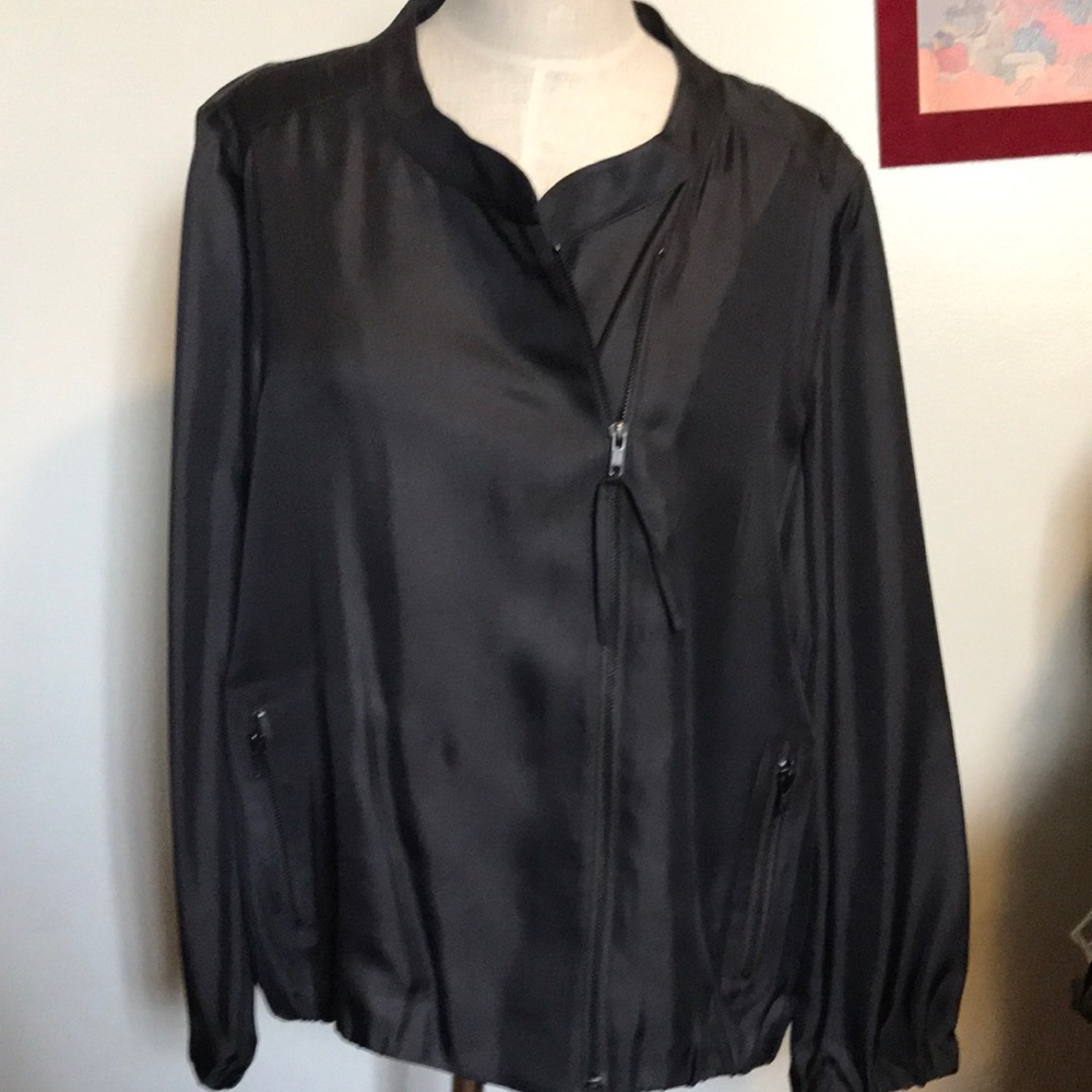 Grey silk skirt suit